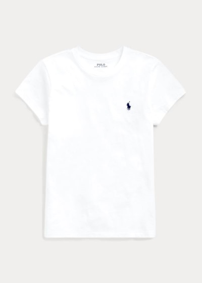 Playeras Polo Ralph Lauren Mujer Blancos - Cotton Crewneck - YGEIC7813